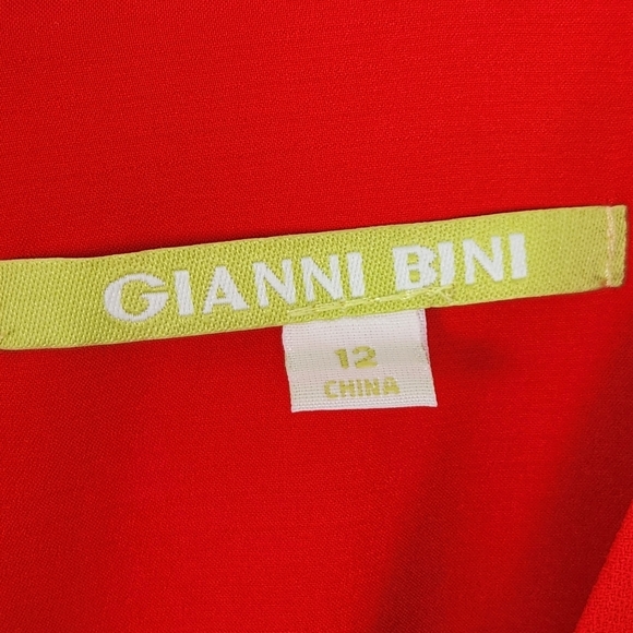 Gianni Bini Red V-Neck Pockets Tab Short Sleeve Jumpsuit Size 12 - Picture 6 of 8